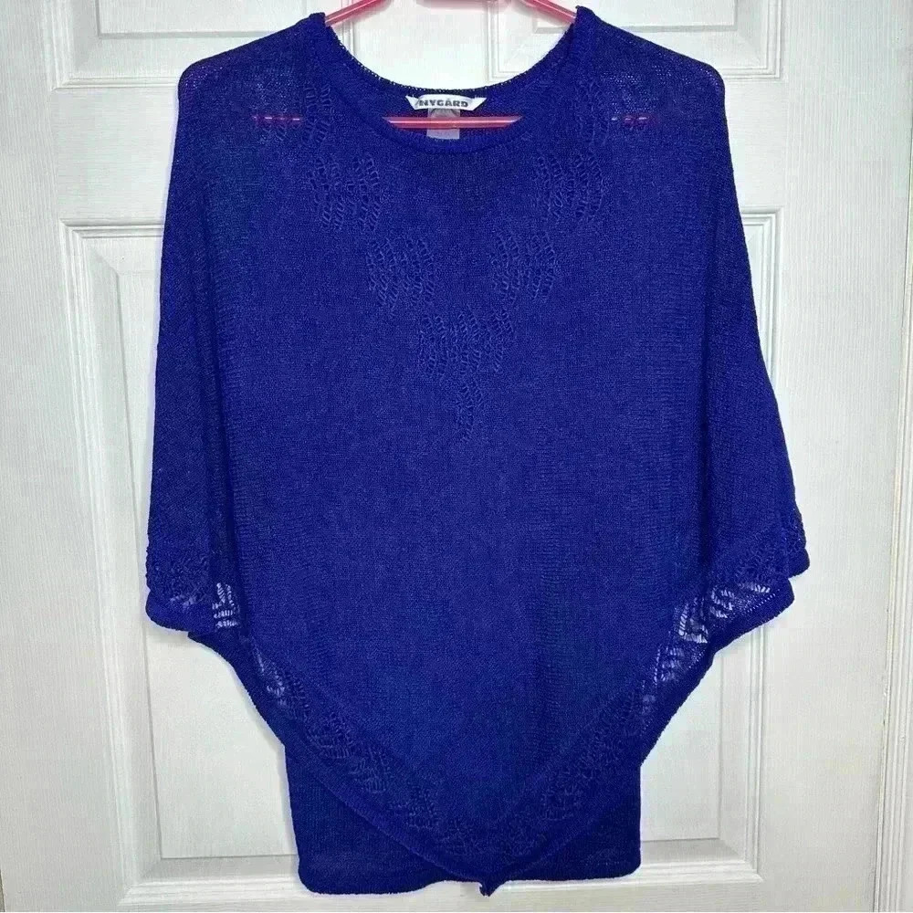 Nygard Knit Poncho Blue Size Medium